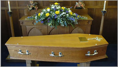 Priory medium coffin - with ring handles